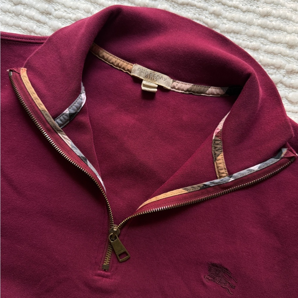 Burberry Brit Men's Maroon Zip-Up Sweatshirt - Picture 4 of 10